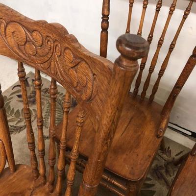 ANTIQUE PRESSED BACK CHAIRS 4