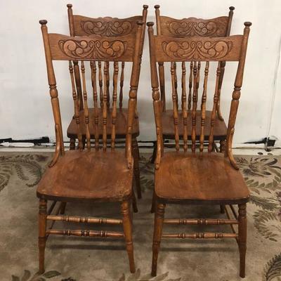 ANTIQUE PRESSED BACK CHAIRS 4