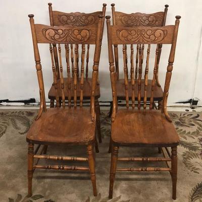 ANTIQUE PRESSED BACK CHAIRS 4 EstateSales