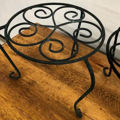 WROUGHT IRON PLANT STAND pair