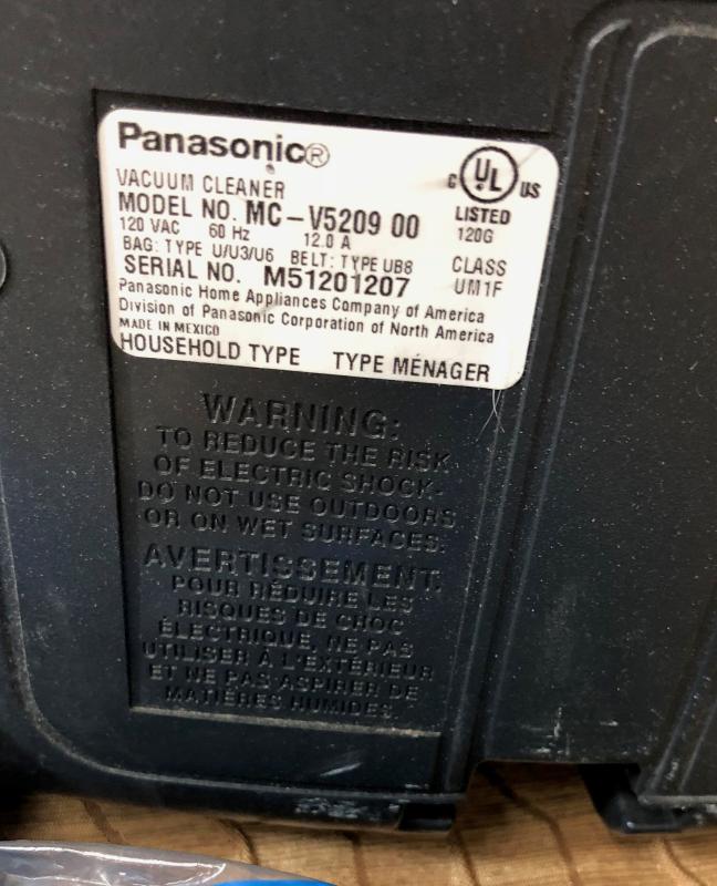 PANASONIC PERFORMANCE PLUS PLATINUM VACUUM
