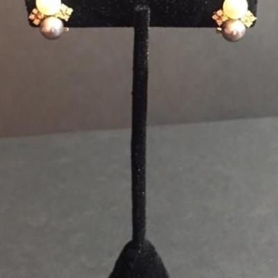 Three Pair of 14K Gold Earrings with Accents (10.42 total gram weight)