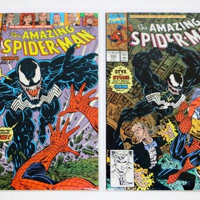 AMAZING SPIDER-MAN #332 #333 VENOM Issues- 2 Marvel Comics Lot #612-32