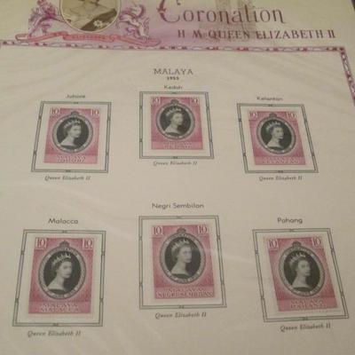 110 - White Ace Coronation Queen Elizabeth II & Royal Tour Stamps