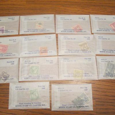 Lot # 69 - 14 U.S. Used Mystic Stamp Co Stamps