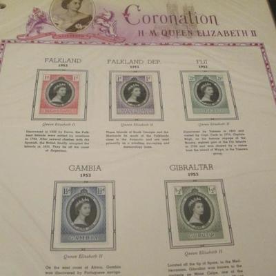 110 - White Ace Coronation Queen Elizabeth II & Royal Tour Stamps