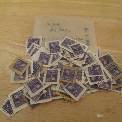 Lot # 77 - 3 Cent Purple Thomas Jefferson Stamps