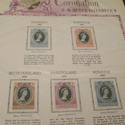 110 - White Ace Coronation Queen Elizabeth II & Royal Tour Stamps
