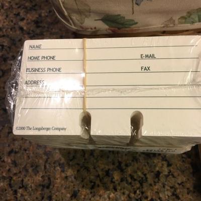 Longaberger Address index cards and basketâ€”brand new