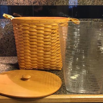 Longaberger Basket with liner and lis