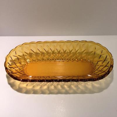 Vintage Amber Asparigus Bowl