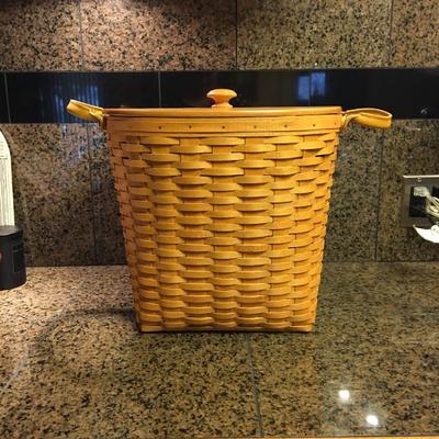 Longaberger Basket with liner and lis
