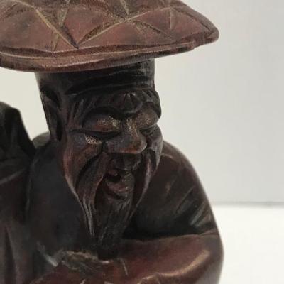 Vintage Chinese Man Hand Carved Figurine