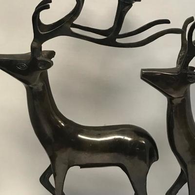 Two Deer Metal Candle Holder figurines