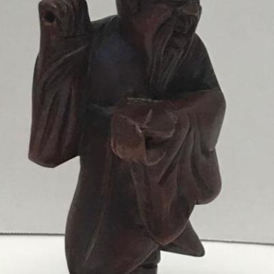 Vintage Chinese Man Hand Carved Figurine