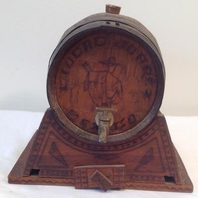 Antique Liquid Juarez Mexican Liquor Barrel