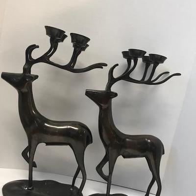 Two Deer Metal Candle Holder figurines