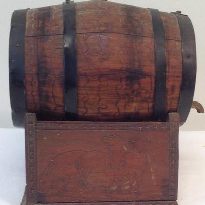 Antique Liquid Juarez Mexican Liquor Barrel