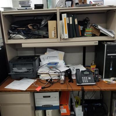 Corner Desk W/ Overhead Storage #2
