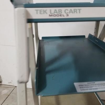Blue Rolling Tilting Table Tek Lab Cart Model 3