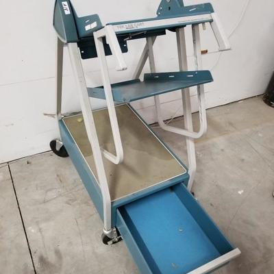 Blue Rolling Tilting Table Tek Lab Cart Model 3