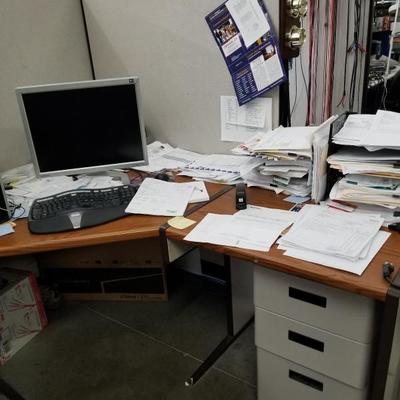 Corner Desk W/ Overhead Storage #2