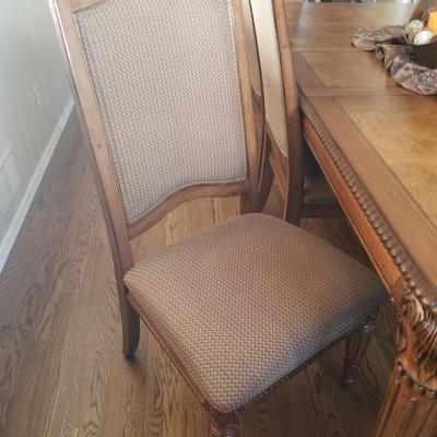 Dining Table w/ (2) 18" Extension Leaves & Custom Double Sided Protection Cover
