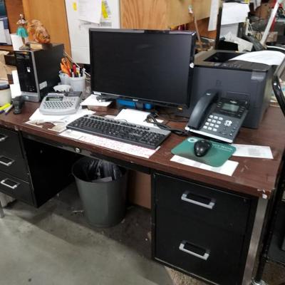 Heavy Duty 5 Drawer Metal Office Desk