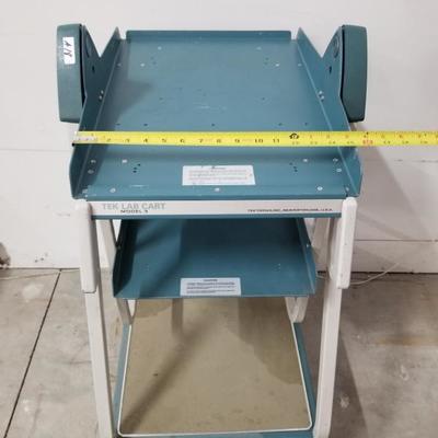 Blue Rolling Tilting Table Tek Lab Cart Model 3