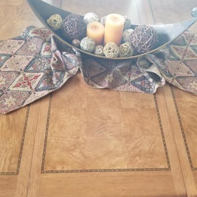 Dining Table w/ (2) 18" Extension Leaves & Custom Double Sided Protection Cover