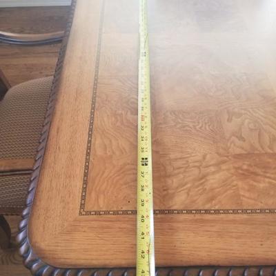 Dining Table w/ (2) 18" Extension Leaves & Custom Double Sided Protection Cover