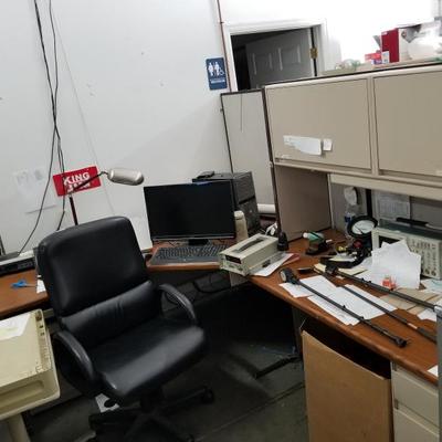 Corner Desk W/ Overhead Storage #2