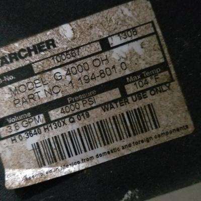 Honda GX 390 Power Washer Karcher Model G4000