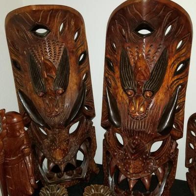Collection Of Beautiful Wood Carved Items - Masks & Figurens Tribal Mask