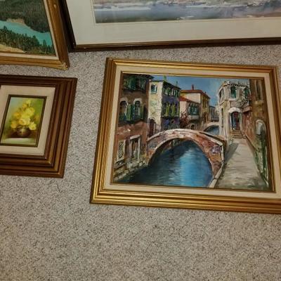Collection of Vintage Framed Oil Painting, Prints 
