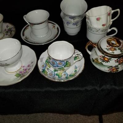 Cup & Saucer Lot and Sugar Dishes. No Chips