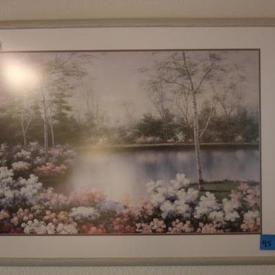 Lot 45: Large Framed Garden/Lake Print