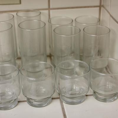 Lot 102: Bar Glasses with an Etched "L"