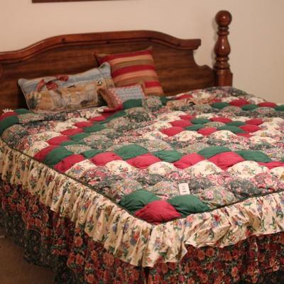 Lot 77: King Bed Frame & Linens