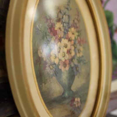 Lot 108: Vintage Oil Paintings, Oval Print, Perfume Bottle