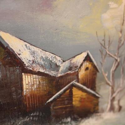 Lot 40: Barn Oil Painting, Print and Shelf