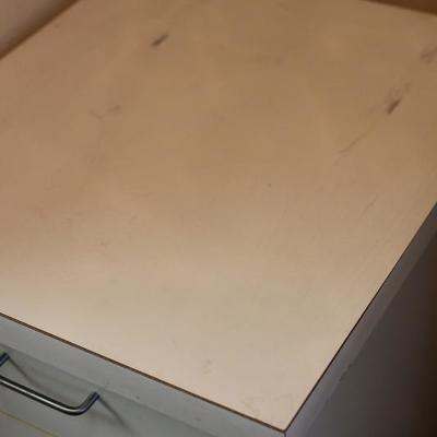 Lot 104: White Storage Cabinet w/ Drawer