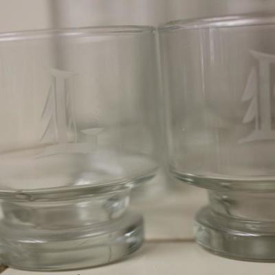 Lot 102: Bar Glasses with an Etched 