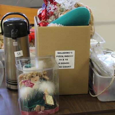 Lot 123: Misc Box, Dolls Coffee Holder and more