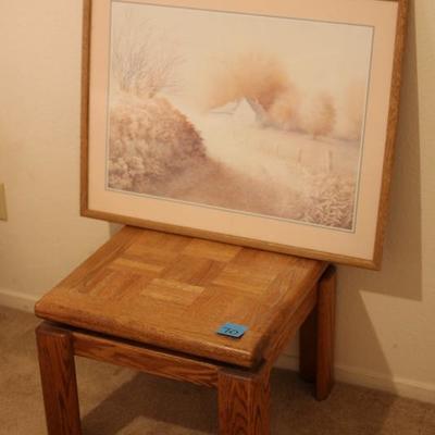 Lot 70: Side Table and Framed Print