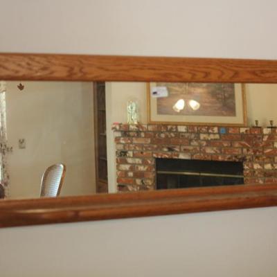 Lot 44: Oak Mirror with Shelf