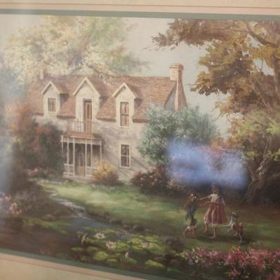 Lot 40: Barn Oil Painting, Print and Shelf
