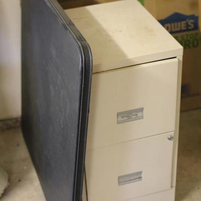 Lot 112: Card Table & Filing Cabinet