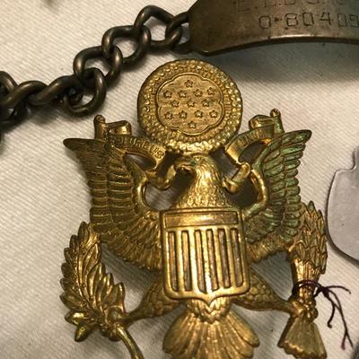 Lot 93 - Military Medals and Sterling ID and Pins