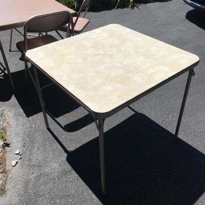 Lot 134 - Card Table and Folding Chairs